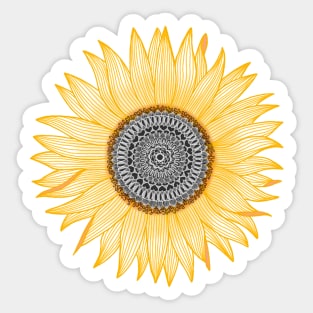 Golden Sunflower Mandala Sticker